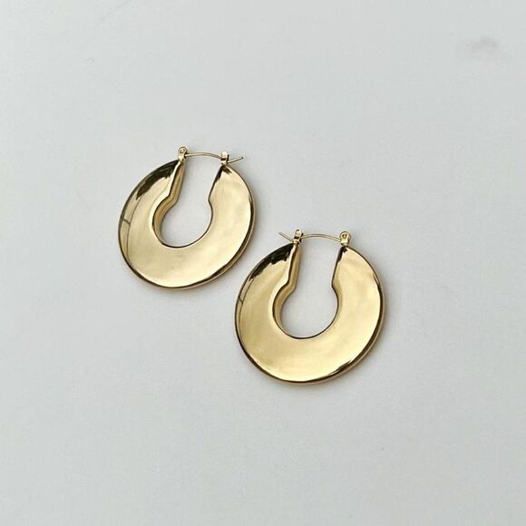 New! “Laura” Large Gold Hoop Earrings - Picture 1 of 4